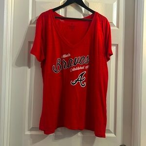 Atlanta Braves V Neck T-Shirt